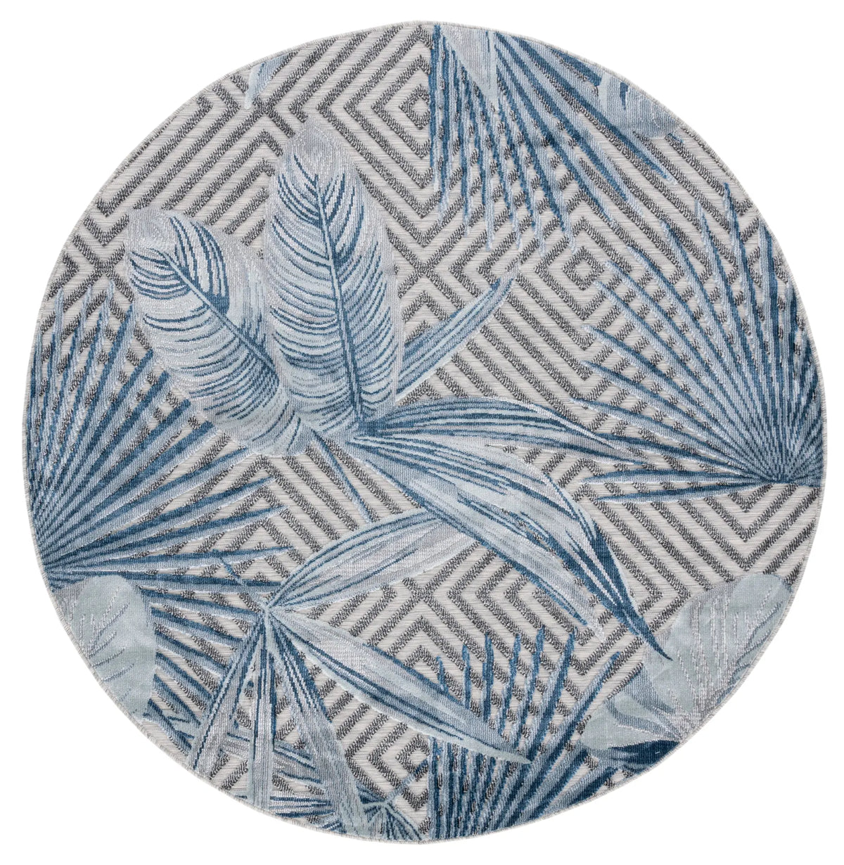 Safavieh Cabana 6'-5" x 6'-5" Rug in Ivory / Navy