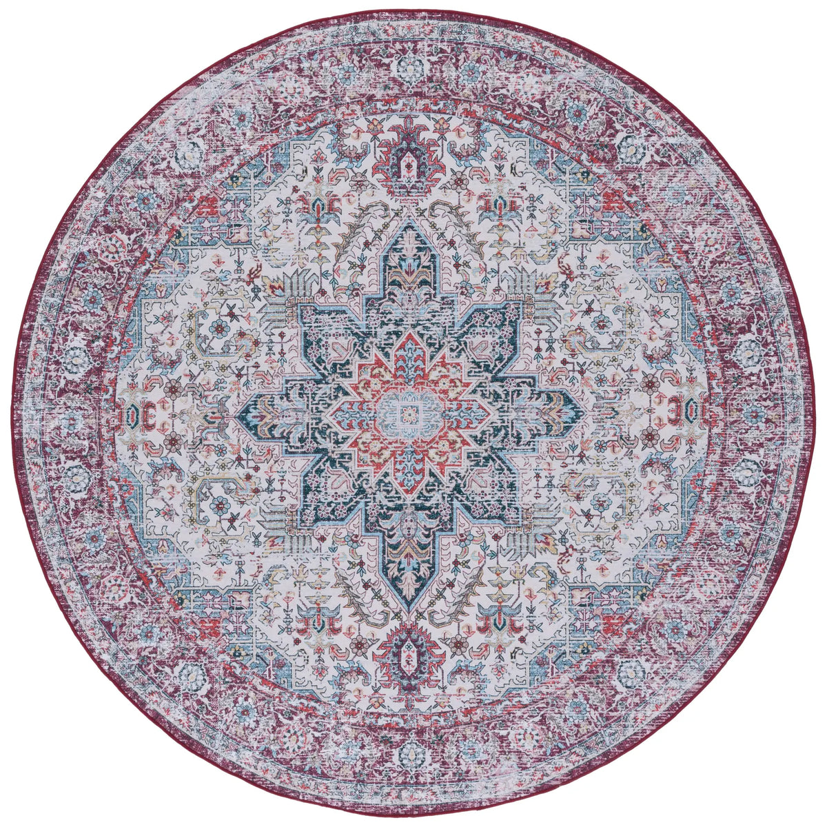 Safavieh Tucson 6'-0" x 6'-0" Rug in Ivory / Red
