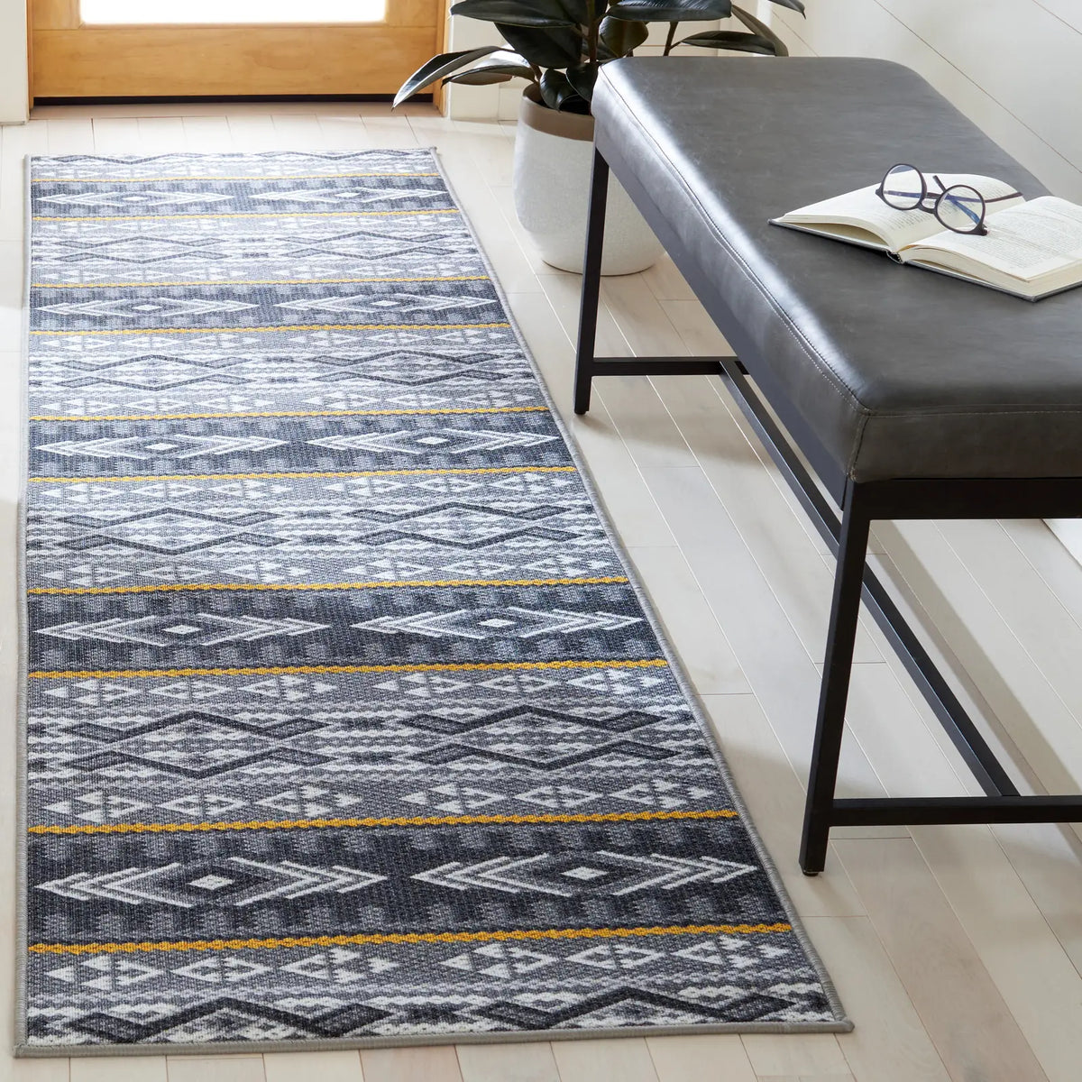 Safavieh Journey 2'-2" x 9'-0" Rug in Grey / Gold