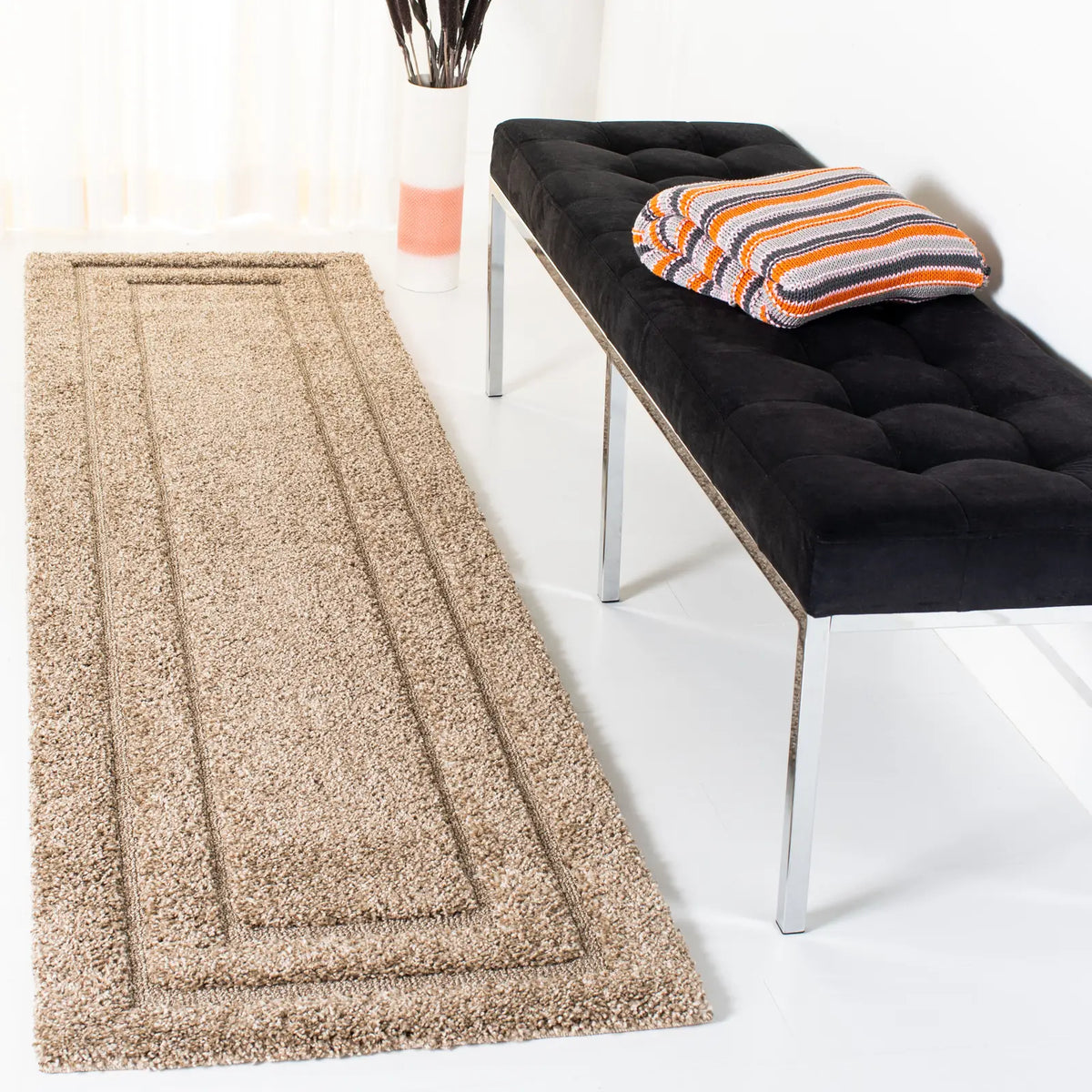 Safavieh Florida Shag 2'-3" x 8'-0" Rug in Beige / Beige