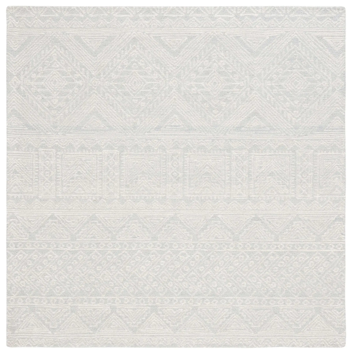 Safavieh Micro-Loop 6'-0" x 6'-0" Rug in Light Grey / Ivory