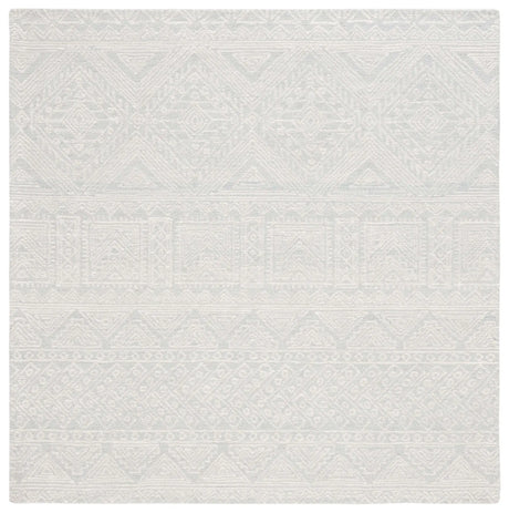 Safavieh Micro-Loop 6'-0" x 6'-0" Rug in Light Grey / Ivory