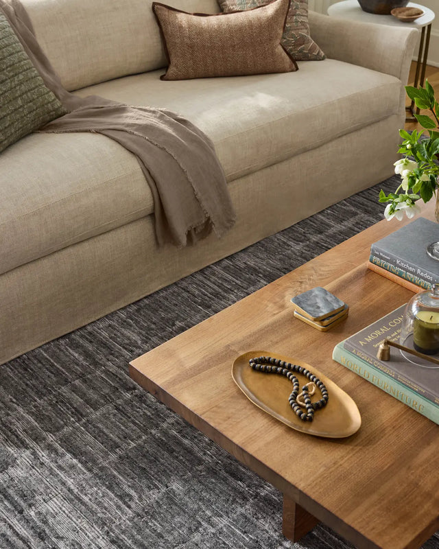 Jean Stoffer x Loloi Daniel DAN-01 Slate Rug - closer room scene 1 horizontal