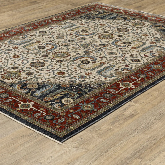 Oriental Weavers Sphinx Aberdeen 752W1 Ivory/ Red Rugs - angle detail