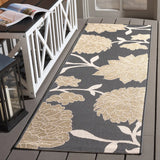 Safavieh Courtyard 2'-3" x 10'-0" Rug in Anthracite / Beige