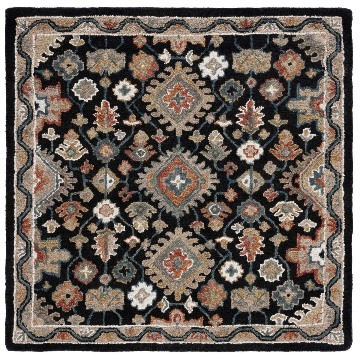 Safavieh Aspen 5'-0" x 5'-0" Rug in Black / Rust