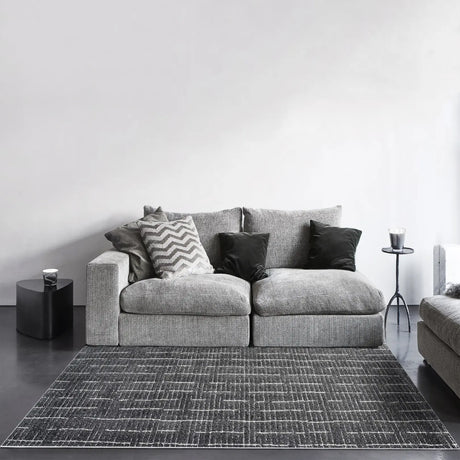 Dynamic Rugs Masai 14002 Black/White Rug - Room