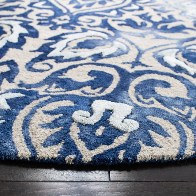 Safavieh Dip Dye 7'-0" x 7'-0" Rug in Royal Blue / Beige