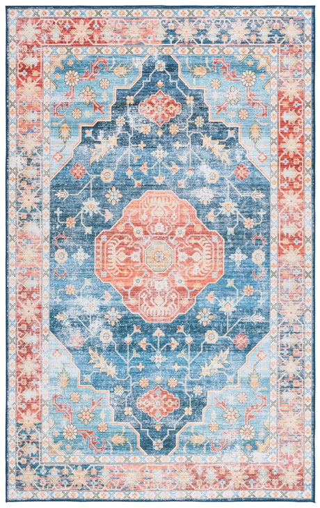 Safavieh Tucson 4'-0" x 6'-0" Rug in Blue / Rust