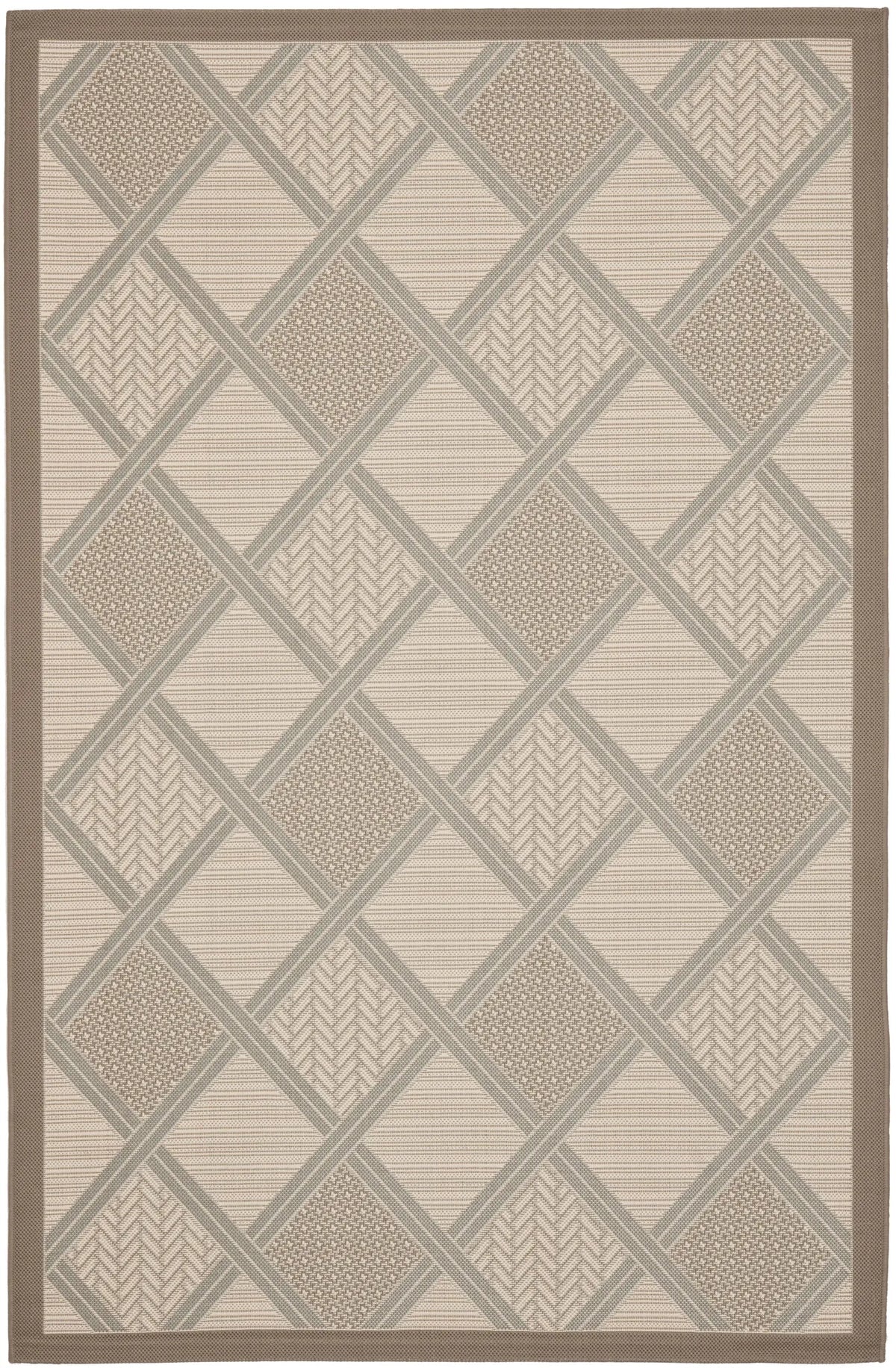 Safavieh Courtyard 4'-0" x 5'-7" Rug in Beige / Dark Beig