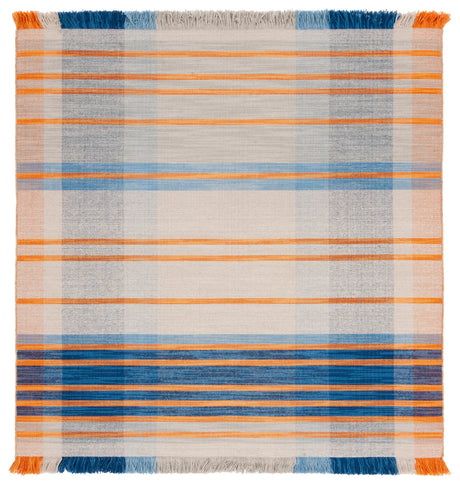 Safavieh Striped Kilim 6'-0" x 6'-0" Rug in Beige / Blue