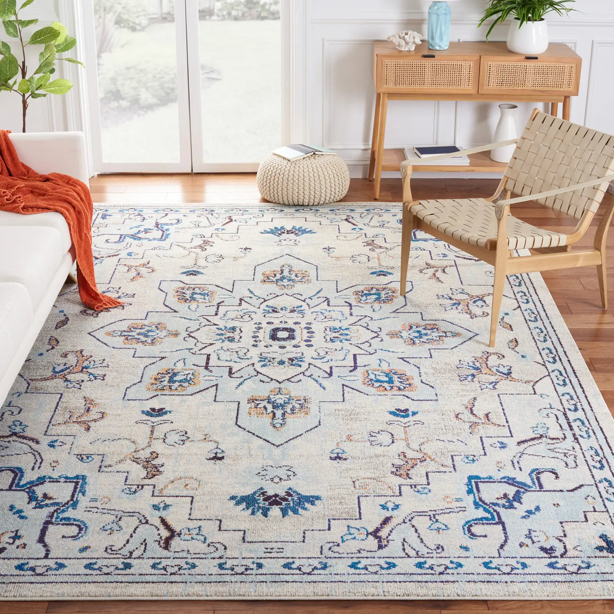 Safavieh Madison 10'-0" x 14'-0" Rug in Ivory / Light Blue