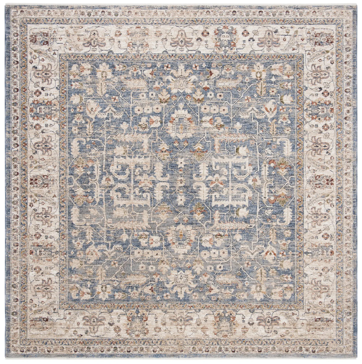 Safavieh Heirloom 700 6'-7" x 6'-7" Rug in Light Blue / Ivory