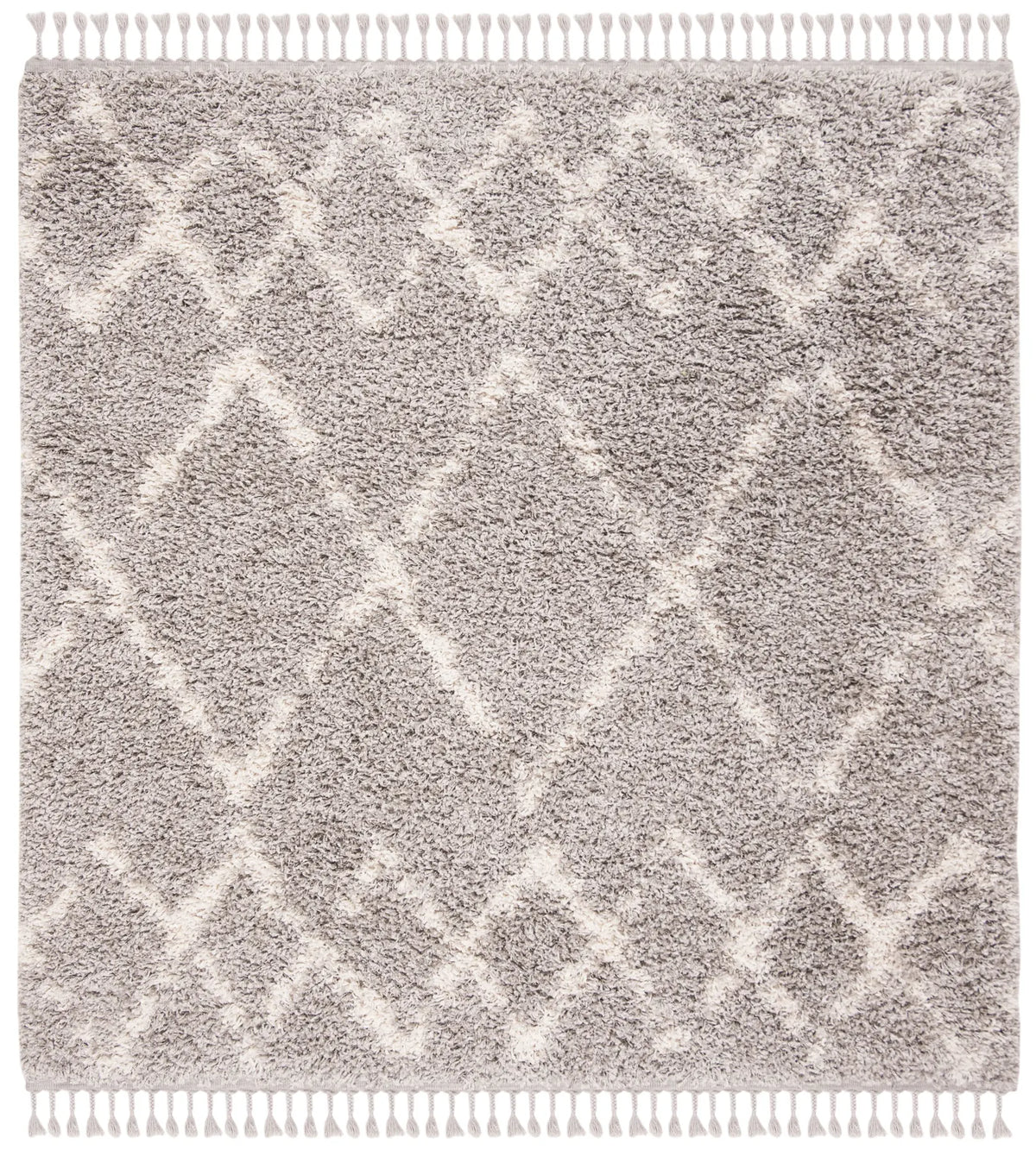 Safavieh Pro Lux Shag 400 6'-7" x 6'-7" Rug in Grey / Cream