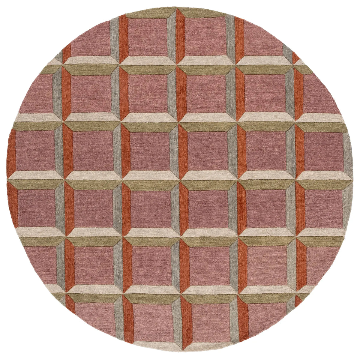 Safavieh Genre 6'-0" x 6'-0" Rug in Pink / Beige