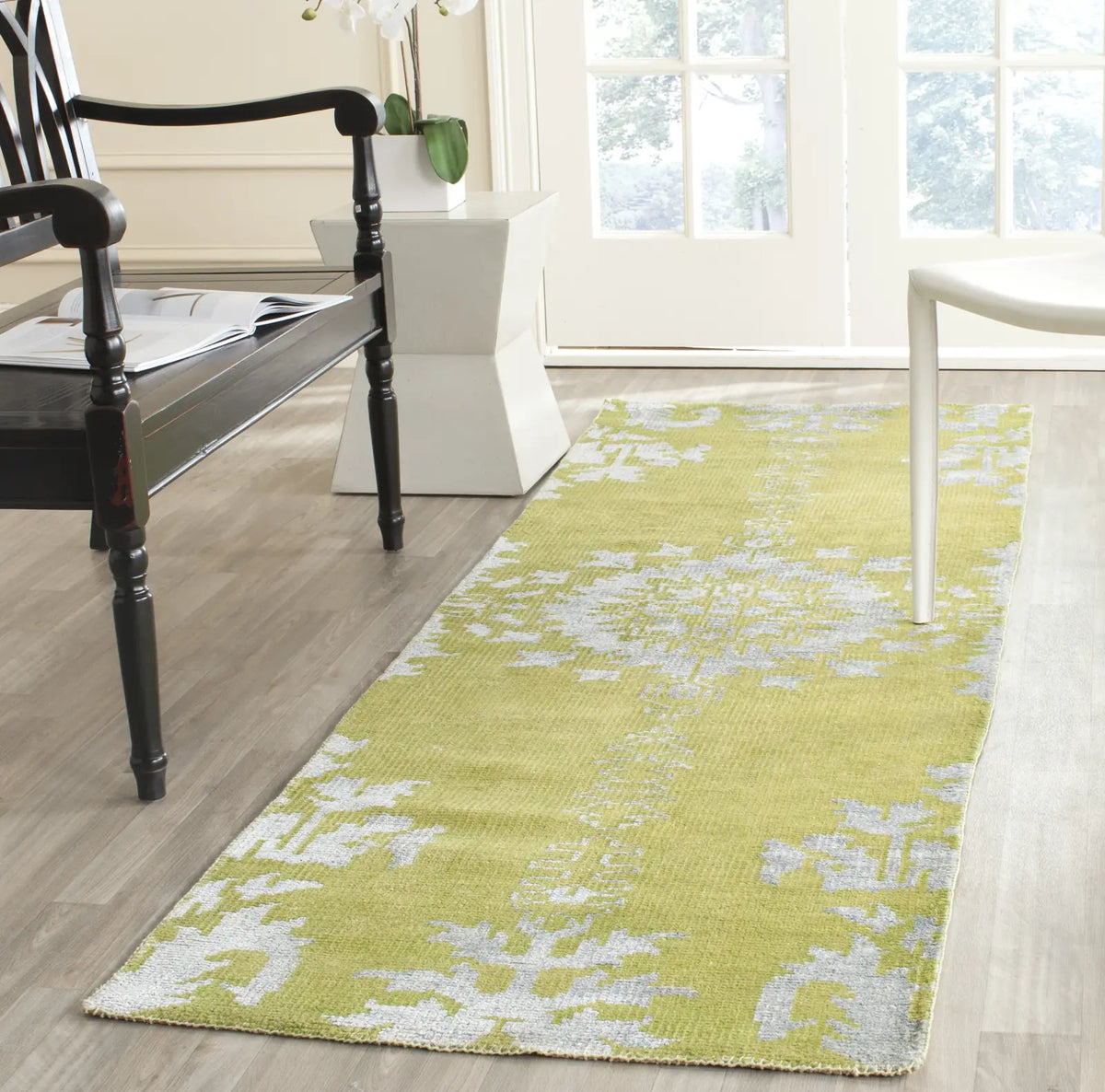 Safavieh Stone Wash 2'-6" x 10'-0" Rug in Chartreuse