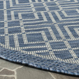 Safavieh Courtyard 6'-7" x 6'-7" Rug in Navy / Grey