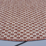 Safavieh Courtyard 5'-3" x 5'-3" Rug in Rust / Light Grey