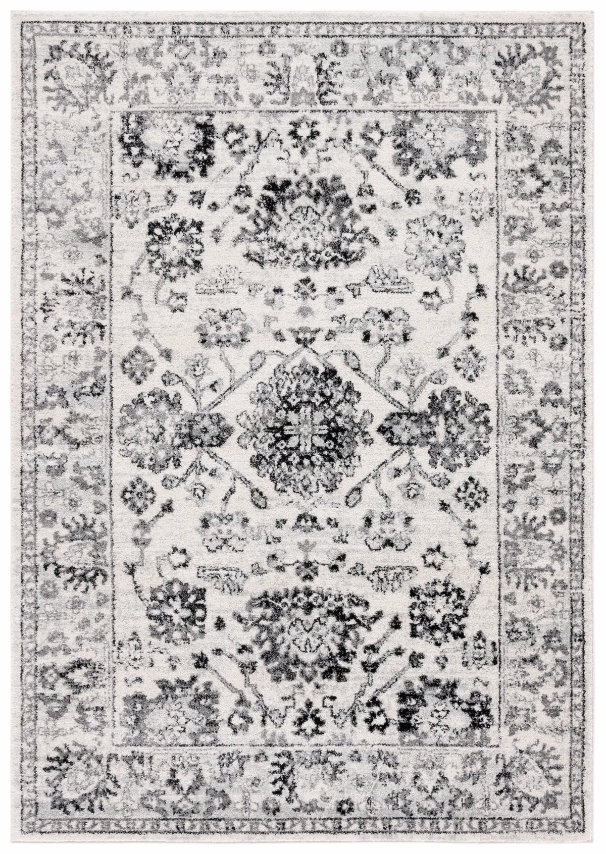 Safavieh Tulum 4'-0" x 6'-0" Rug in Ivory / Black