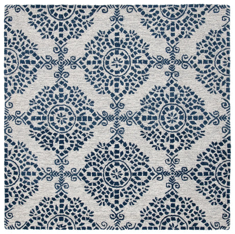 Safavieh Micro-Loop 5'-0" x 5'-0" Rug in Ivory / Blue