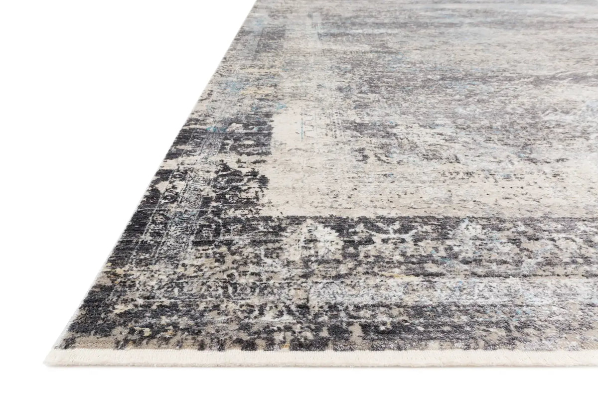 Loloi Franca Frn-03 Charcoal/Sky Rugs - rug corner