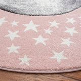 Safavieh Carousel Kids 100 5'-3" x 5'-3" Rug in Pink / Grey