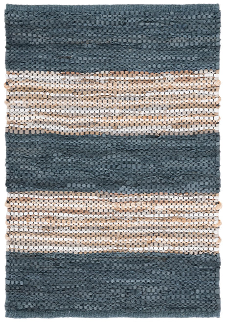 Safavieh Vintage Leather 2'-0" x 3'-0" Rug in Dark Grey / Natural