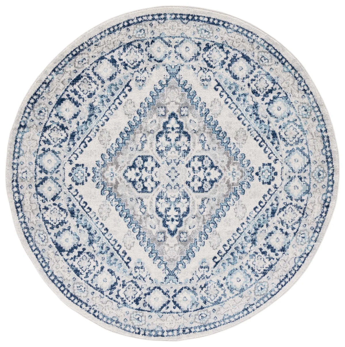 Safavieh Tulum 6'-7" x 6'-7" Rug in Ivory / Blue