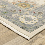 Oriental Weavers Lucca 846H1 Ivory/ Blue Rug - corner detail