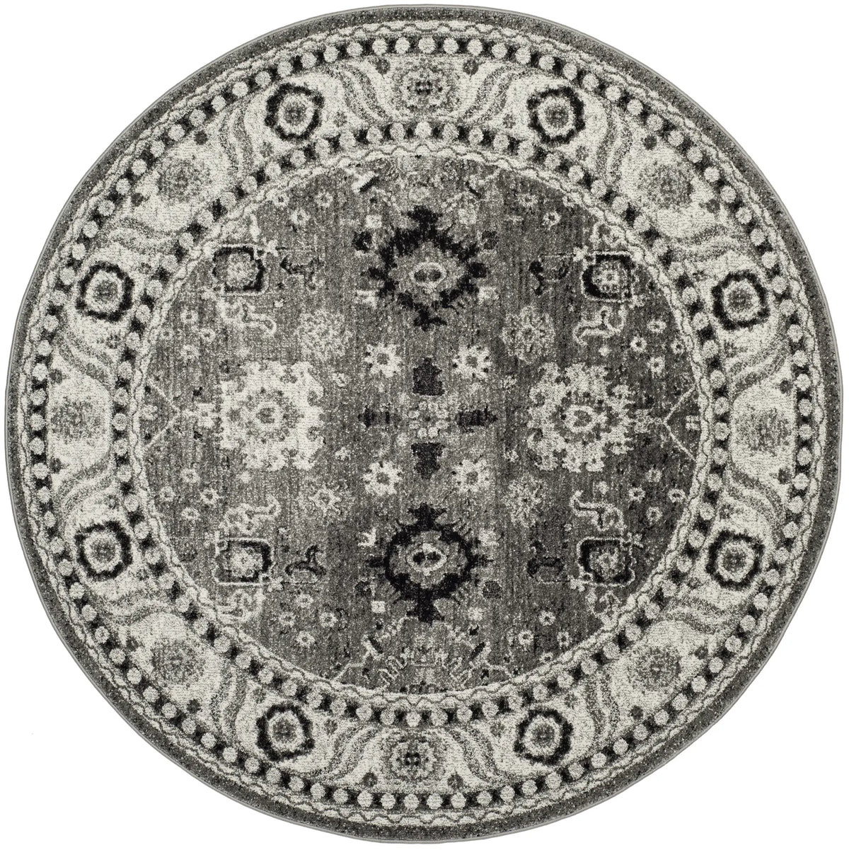 Safavieh Vintage Hamadan 6'-7" x 6'-7" Rug in Grey / Black