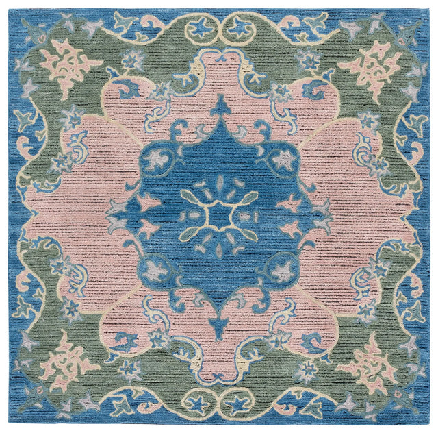 Safavieh Savonnerie 6'-0" x 6'-0" Rug in Blue / Pink