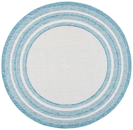 Safavieh Courtyard 10'-0" x 10'-0" Rug in Ivory / Aqua