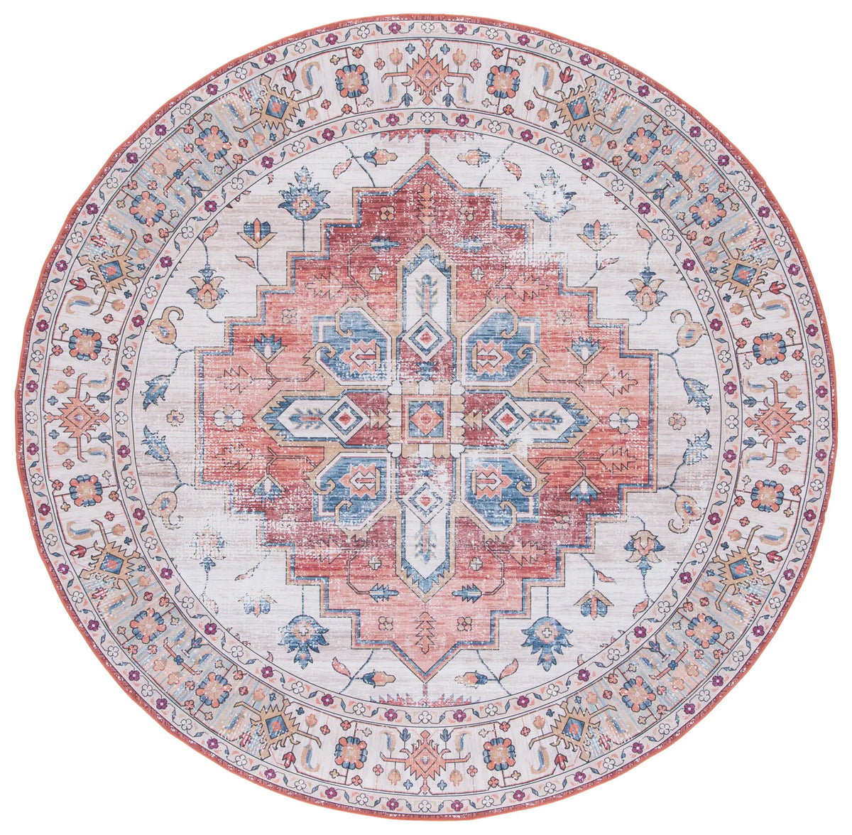 Safavieh Tucson 5'-0" x 5'-0" Rug in Beige / Blue