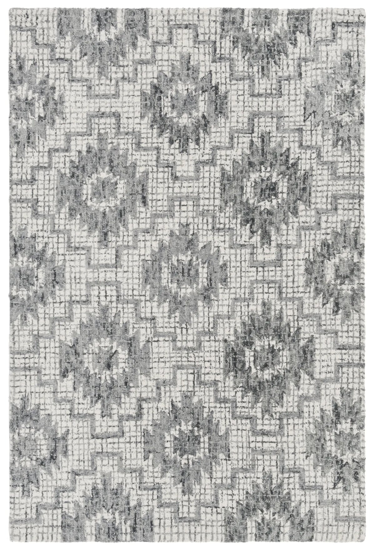 Safavieh Abstract 4'-0" x 6'-0" Rug in Ivory / Dark Grey
