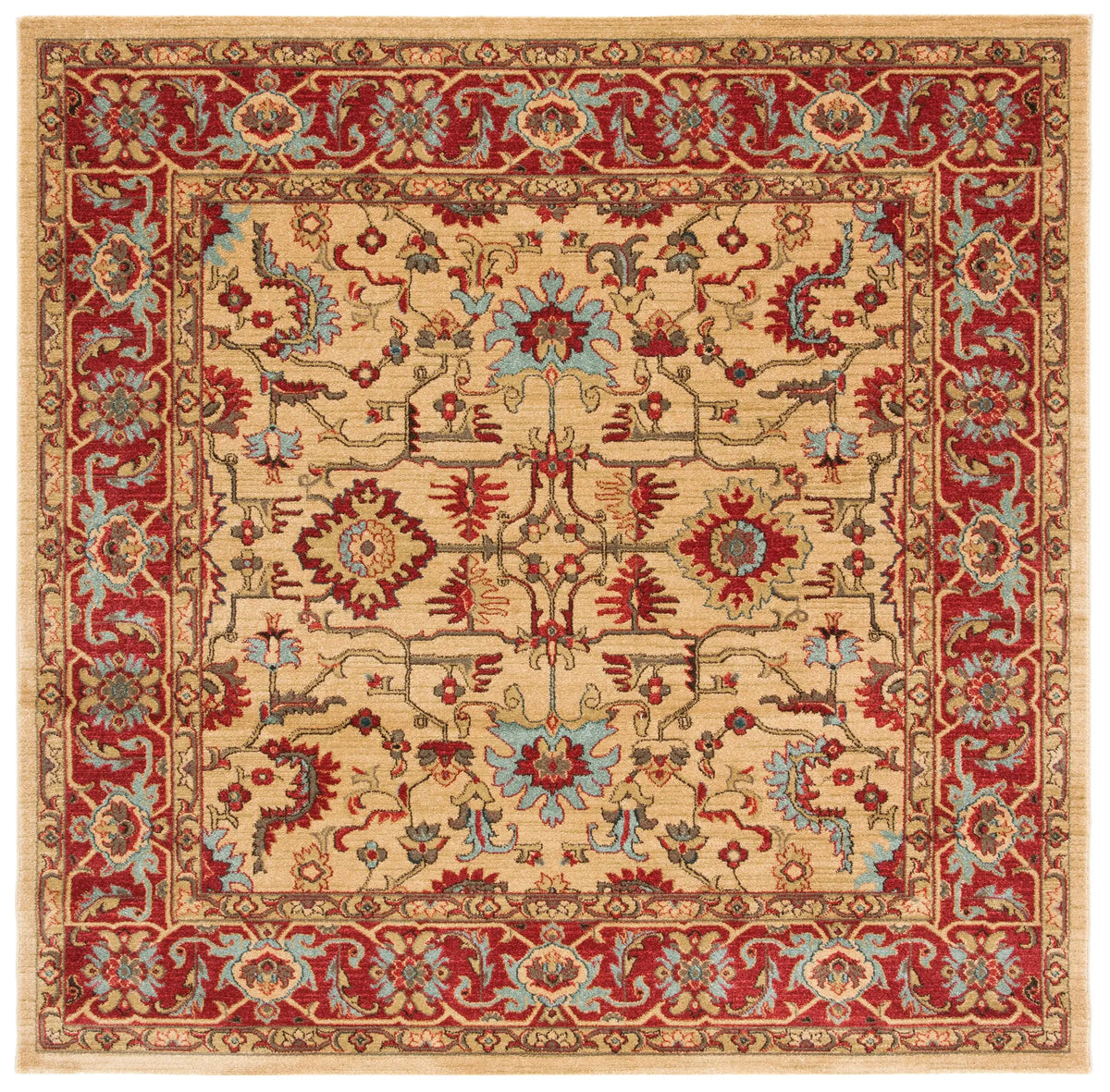 Safavieh Mahal 6'-7" x 6'-7" Rug in Beige / Red