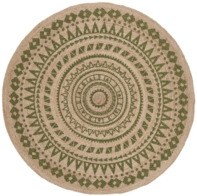 Safavieh Natural Fiber 5'-0" x 5'-0" Rug in Green / Natural