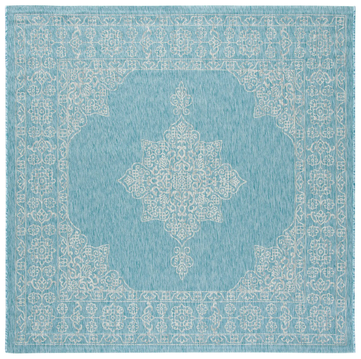 Safavieh Courtyard 6'-7" x 6'-7" Rug in Aqua / Grey