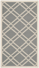 Safavieh Courtyard 2'-0" x 3'-7" Rug in Anthracite / Beige