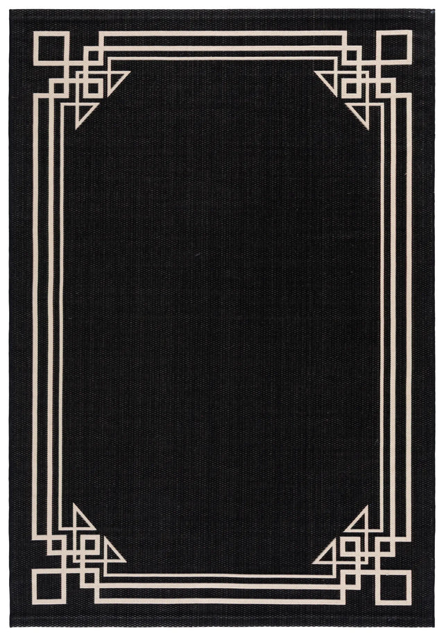 Safavieh Courtyard 5'-3" x 7'-7" Rug in Black / Light Beige