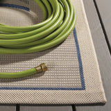 Safavieh Courtyard 6'-7" x 9'-6" Rug in Natural / Blue