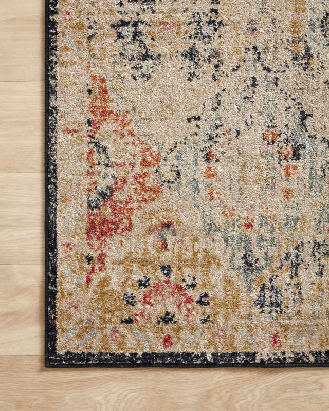 Loloi Jocelyn Joc-07 Khaki/Multi Rugs - corner on wood
