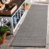 Safavieh Courtyard 2'-3" x 10'-0" Rug in Grey / Black