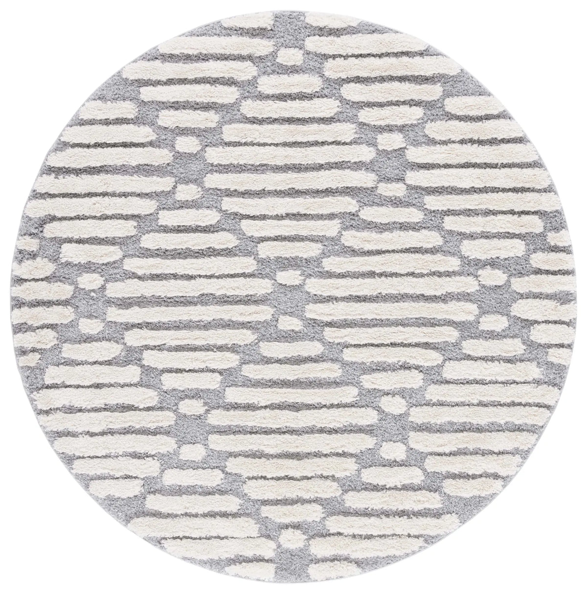 Safavieh Hi-Lo Shag 6'-7" x 6'-7" Rug in Grey / Beige