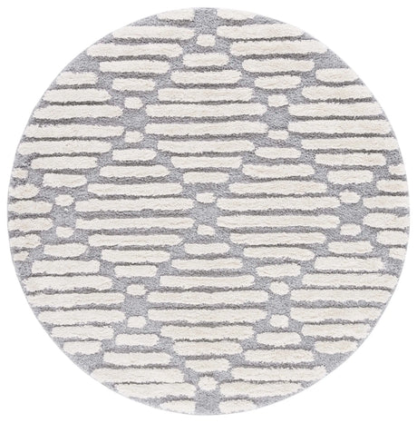 Safavieh Hi-Lo Shag 6'-7" x 6'-7" Rug in Grey / Beige
