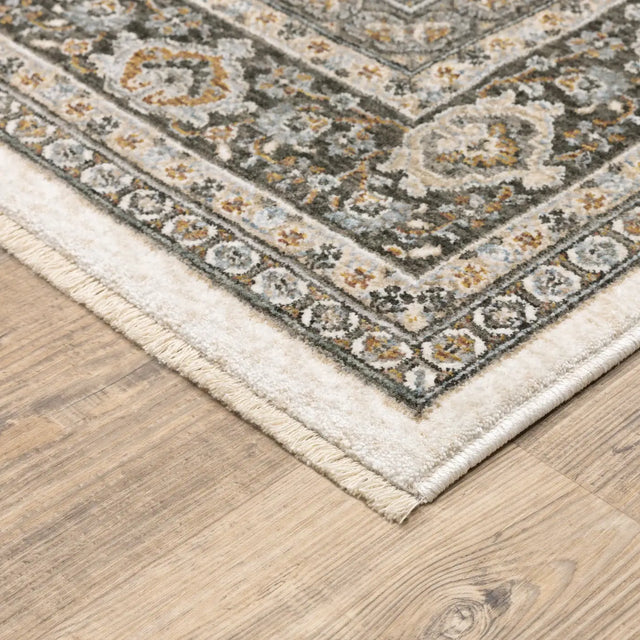 Oriental Weavers Maharaja 2061N Ivory/ Charcoal Rug - corner detail