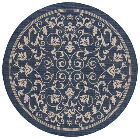 Safavieh Courtyard 6'-7" x 6'-7" Rug in Navy / Beige