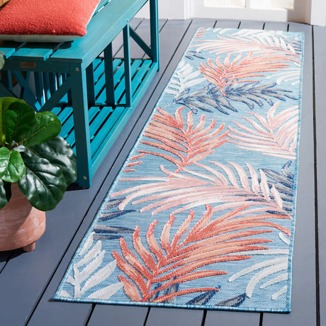 Safavieh Cabana 2'-0" x 10'-0" Rug in Blue / Rust