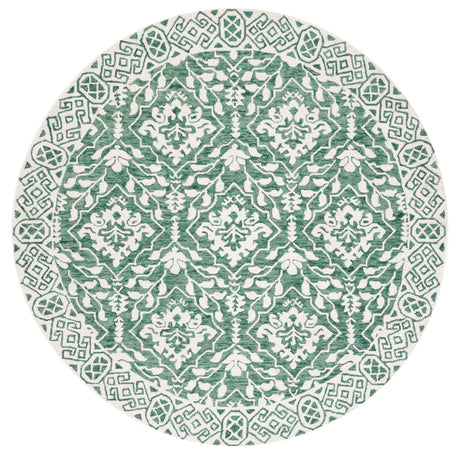 Safavieh Dip Dye 7'-0" x 7'-0" Rug in Dark Green / Ivory