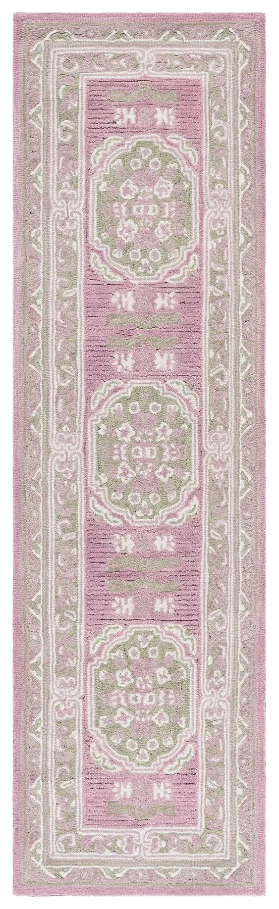Safavieh Savonnerie 2'-3" x 8'-0" Rug in Olive / Pink