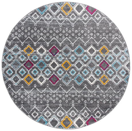 Safavieh Amsterdam 5'-1" x 5'-1" Rug in Dark Grey / Ivory